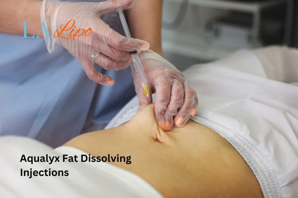 woman having fat dissolving injections Busby in the stomach