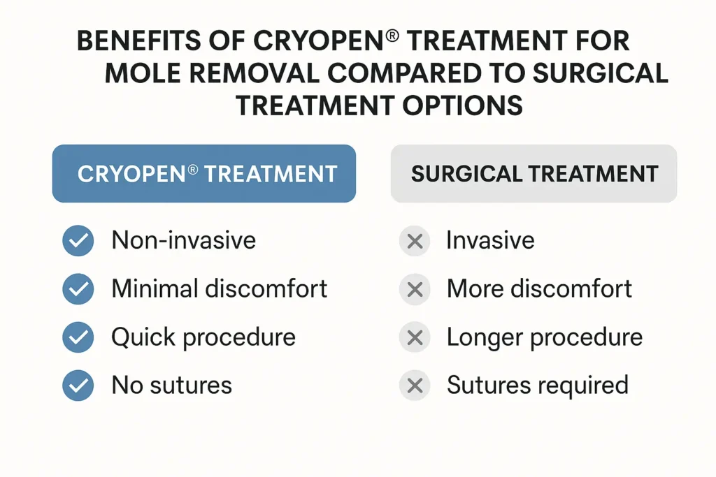 Benefits of professional mole-removal assessment at LA LIPO Busby