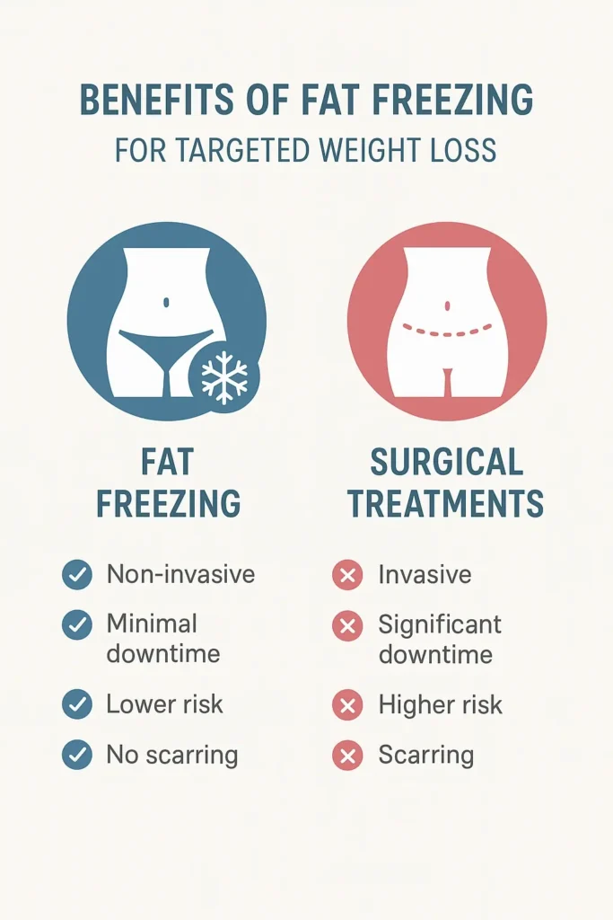 graphic showing the benefits of fat freezing Busby