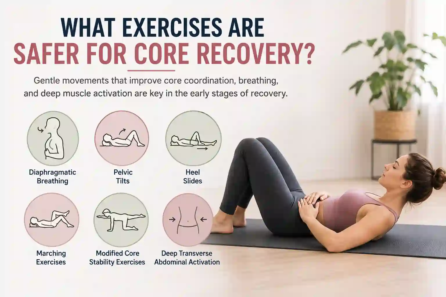 Which exercises may help diastasis recti Busby?
